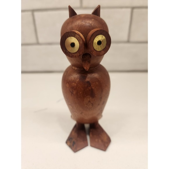 Other - Vintage Laurids Lonborg Wooden Owl Figurine MCM Carved Teak Danish Eames Era 5"